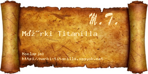 Márki Titanilla névjegykártya